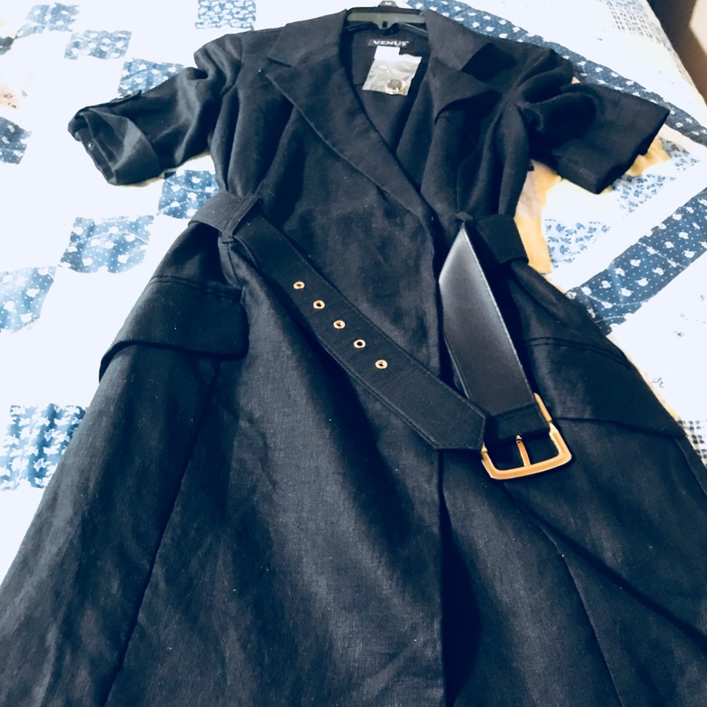 Black 100% linen dress
